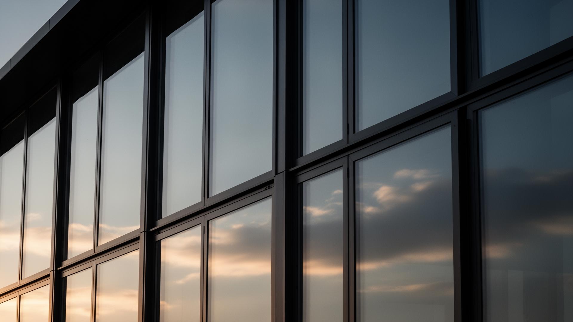 Aluminium and glass facade